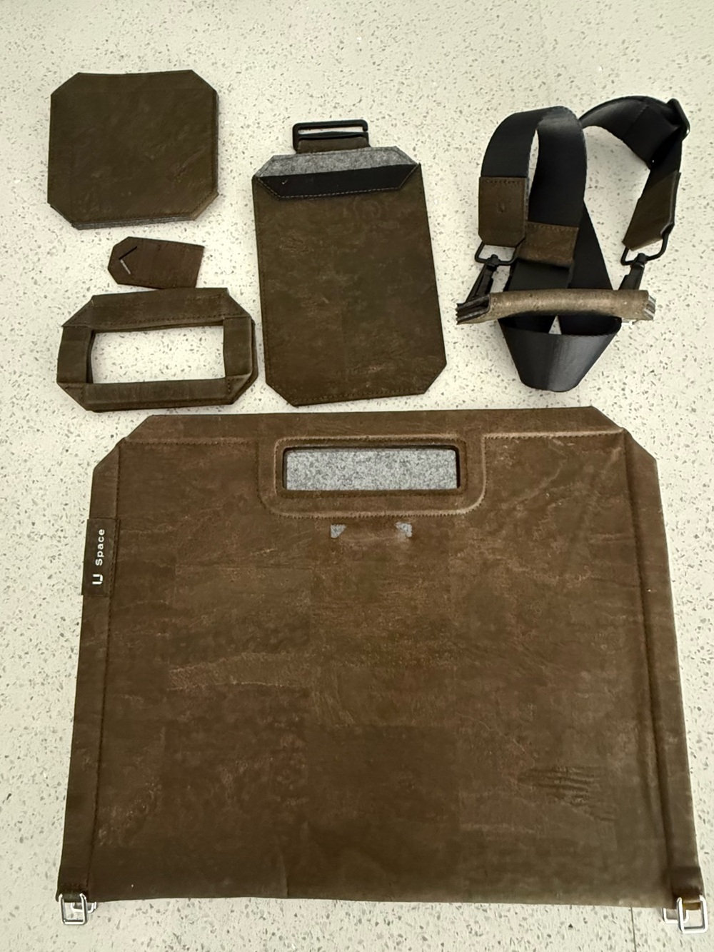 Brown Modular Tablet Carrying Case with Adjustable Strap